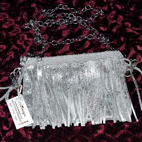 Lara B Designs Silver Fringe Crossbody - Picture 1 of 3